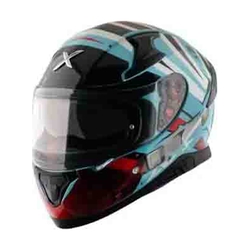 Axor Apex Hex-2 Full Face Motorsports Helmet With Optically Correct Visor (Multicolor, Hex Blue Red, M)